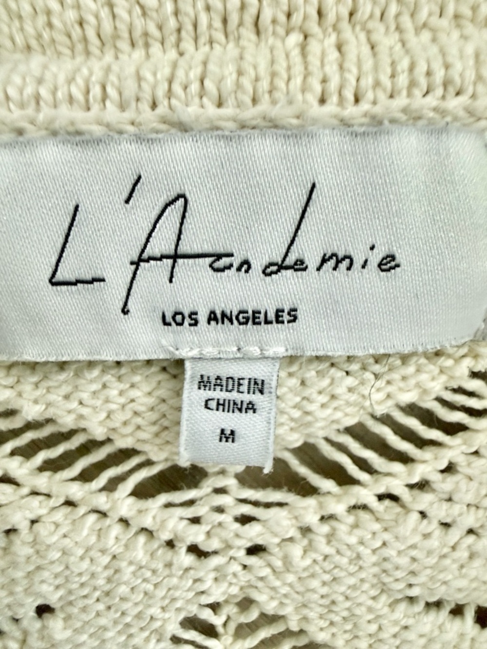 L'ACADEMIE Talmai Pointelle Cropped Cardigan - Picture 6 of 6